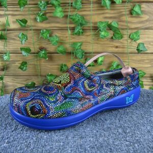 Alegria Kayla Cyclone Rainbow Women 38 Multicolor Leather Comfort Clogs Shoes